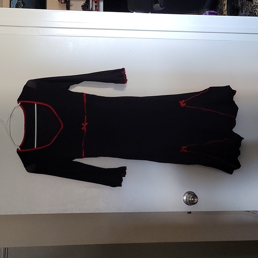 Fully lined black mesh dress